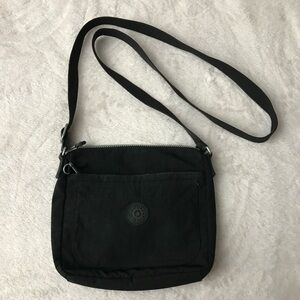 Kipling Women's Nylon Crossbody Shoulder Bag Purse Small Black No Charm